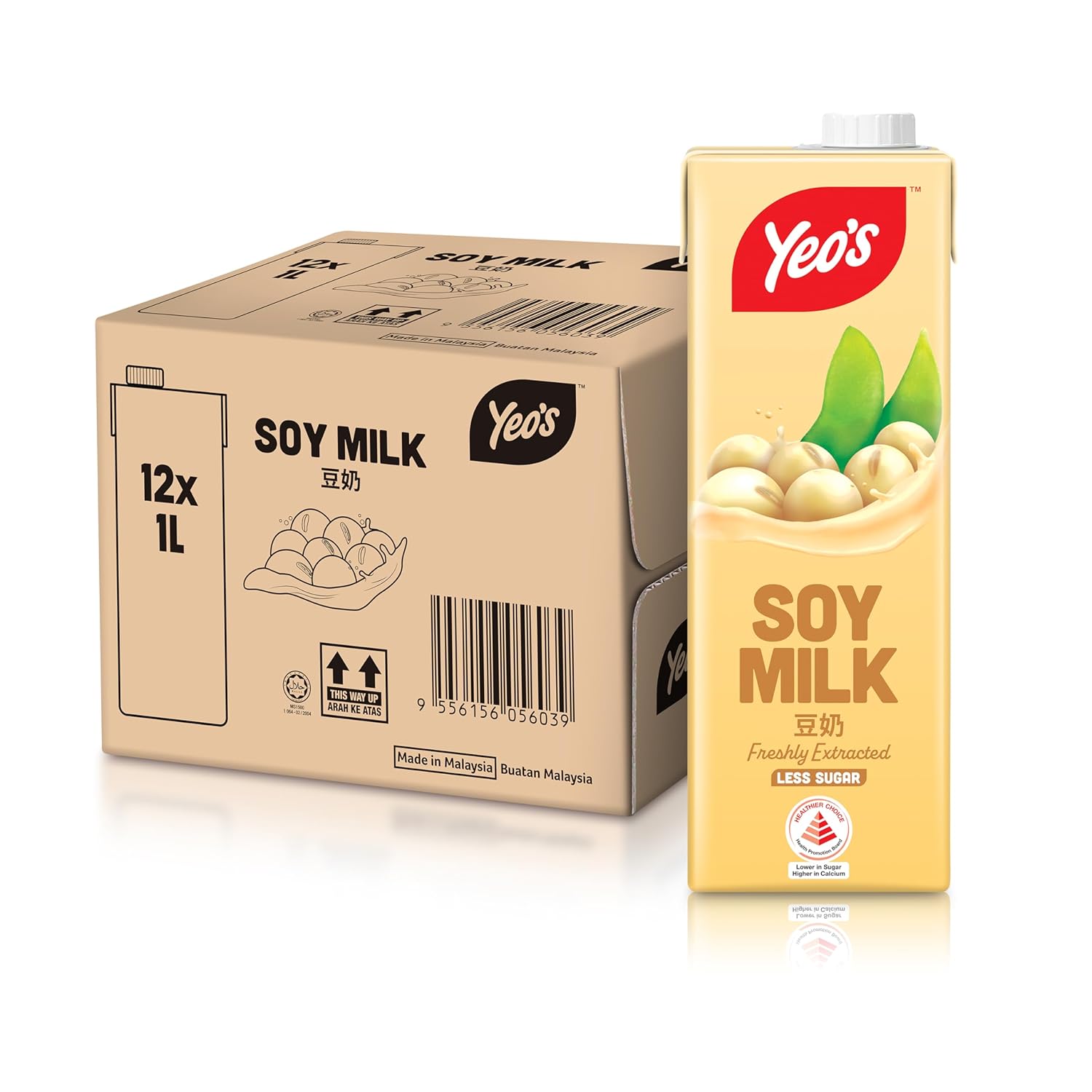 Yeo's Soy Milk Drink, 1 Liter (Pack of 12) Low Calorie