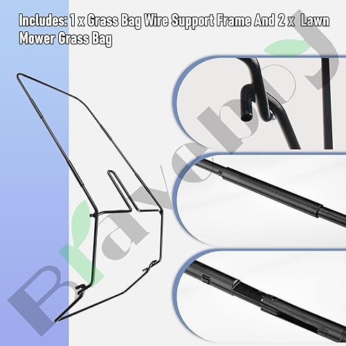 Miniatura 5 de 2 bolsas de césped 964-04117A 664-04117A y 1 kit de marco 647-04271-0637, para MTD, Troy Bilt de 21 pulgadas, compatible con TB130, TB230, TB210,