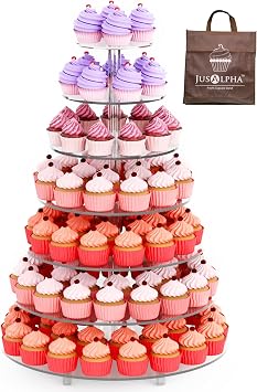 Large 7 Tier Acrylic Round Cake Stand Cupcake Stand with Base for Wedding