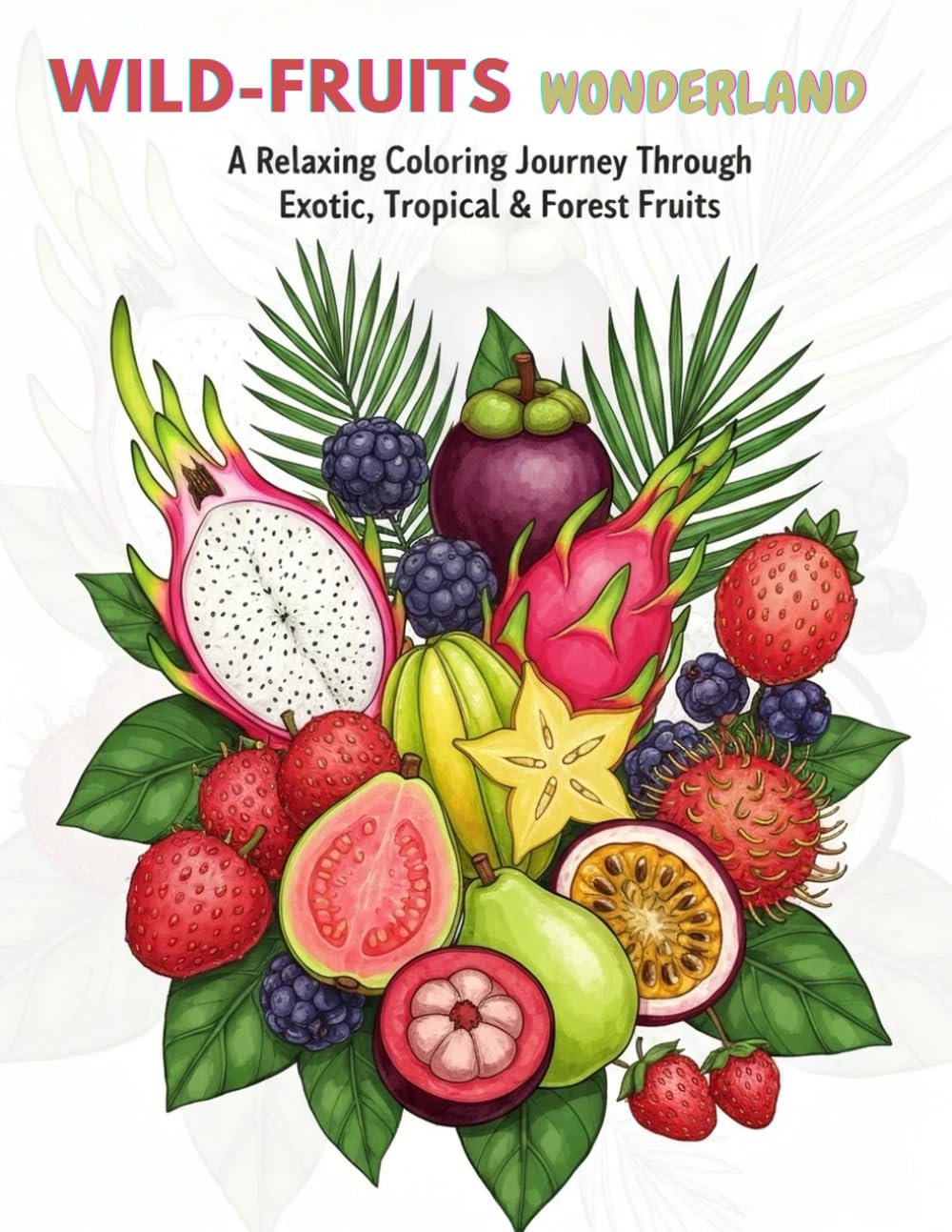WILD- FRUITS WONDERLAND: A Coloring Escape for Adults: A Relaxing Coloring Journey Through Exotic, Tropical & Forest Fruits