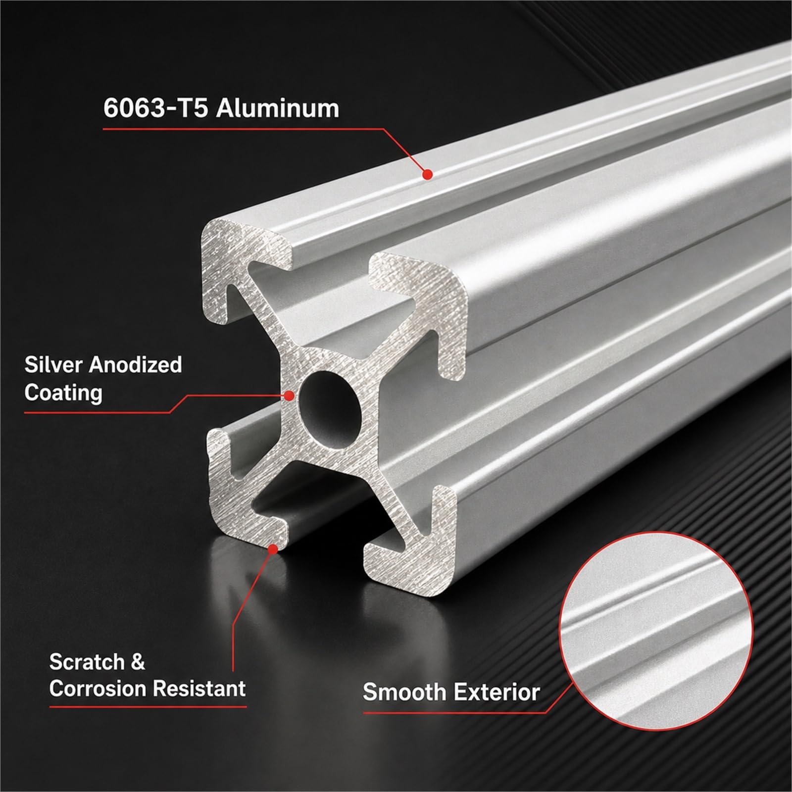 Linearschienenprofilrahmen,Aluprofil Konstruktionsprofil,Aluminiumprofil Extrusions Eloxierte Linearschiene,Glatte OberfläChe,FüR Maschinenbau,Werkbank & DIY