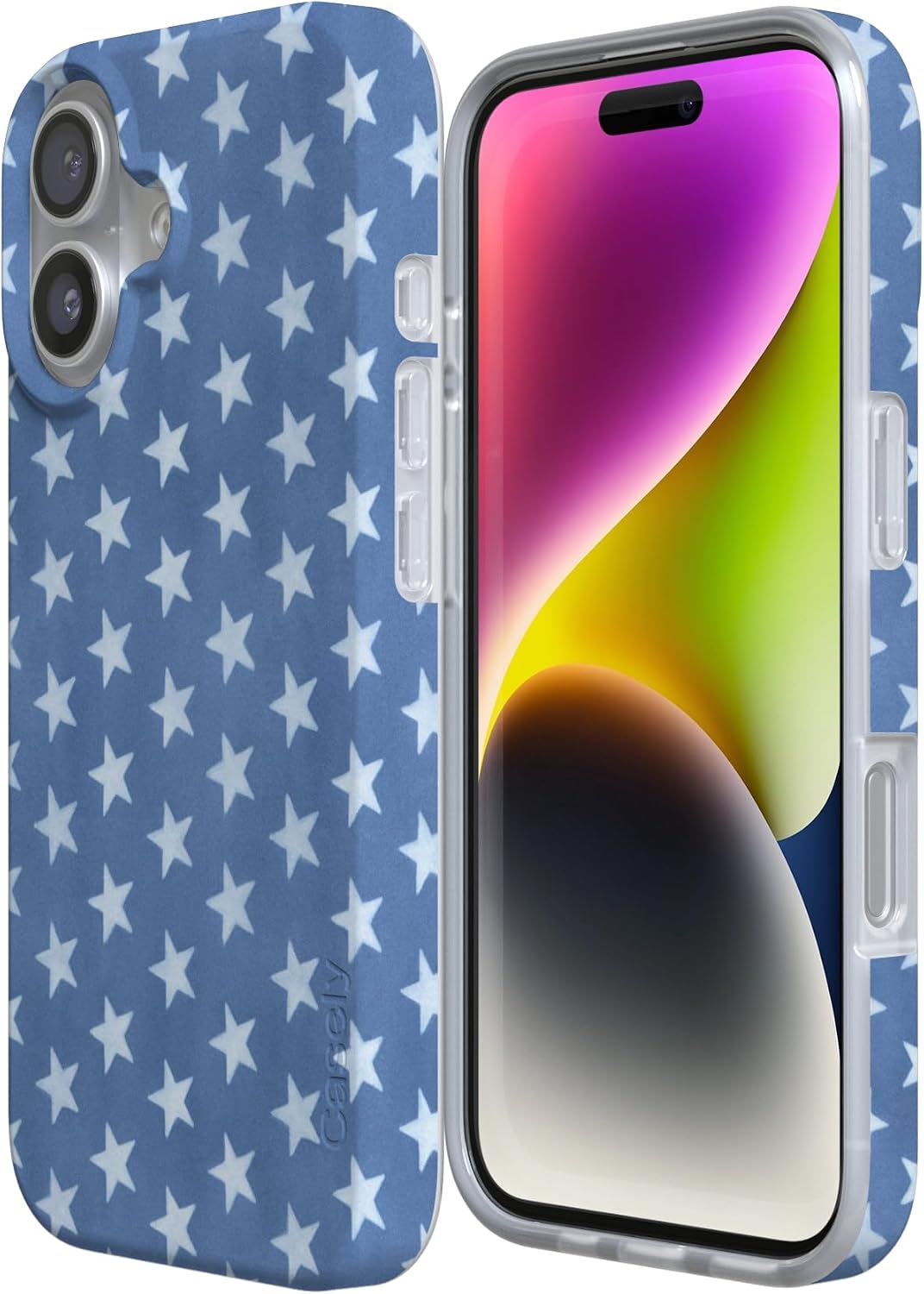 Casely iPhone 17 Case | Coastal Blues | Denim Stars | Compatible with MagSafe | Classic Ultra Slim Design