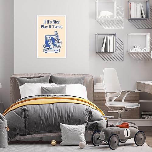 Miniatura 6 de Pósteres de lona vintage de tocadiscos divertidos de los años 90, portadas de álbumes de música, arte de pared de moda If It'S Good Play It Twice