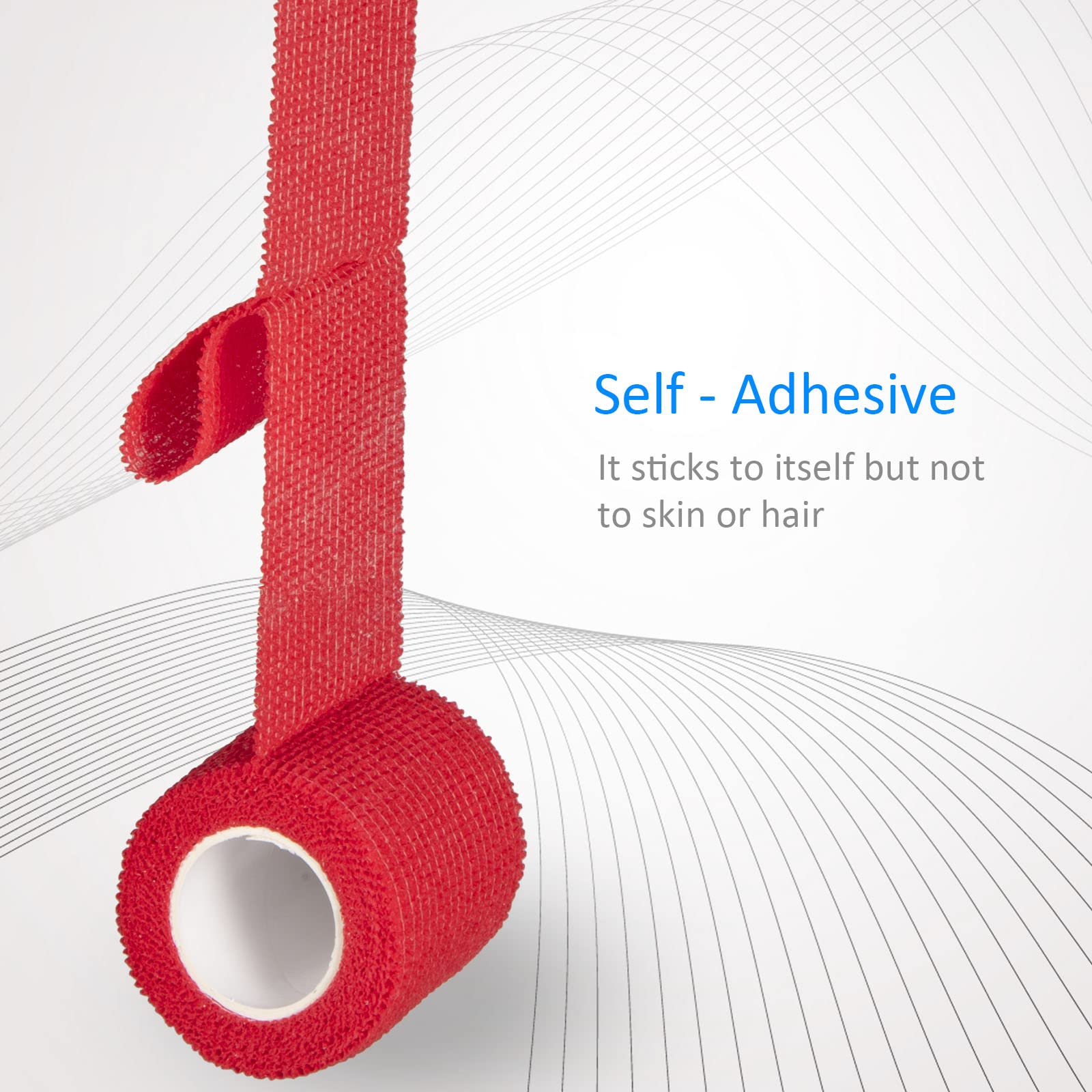 Self Adhesive Bandage Wrap 2 in Elastic Cohesive Bandage Sports Tape Red — Amazon image 3