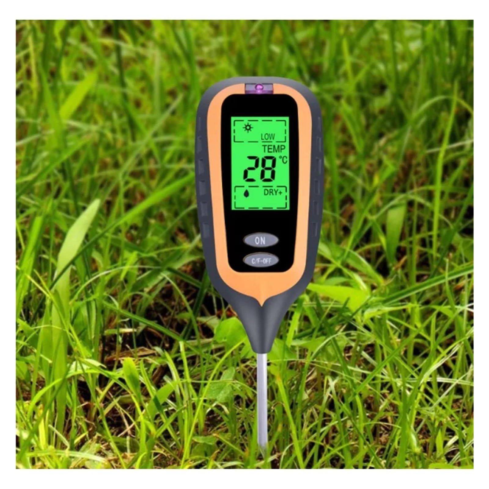 Testeur Numérique D'humidité du Sol 4 en 1, PH, Température Et Lumière du Soleil, Outil for Jardin, Ferme, Pelouse, Plante, avec Écran LCD