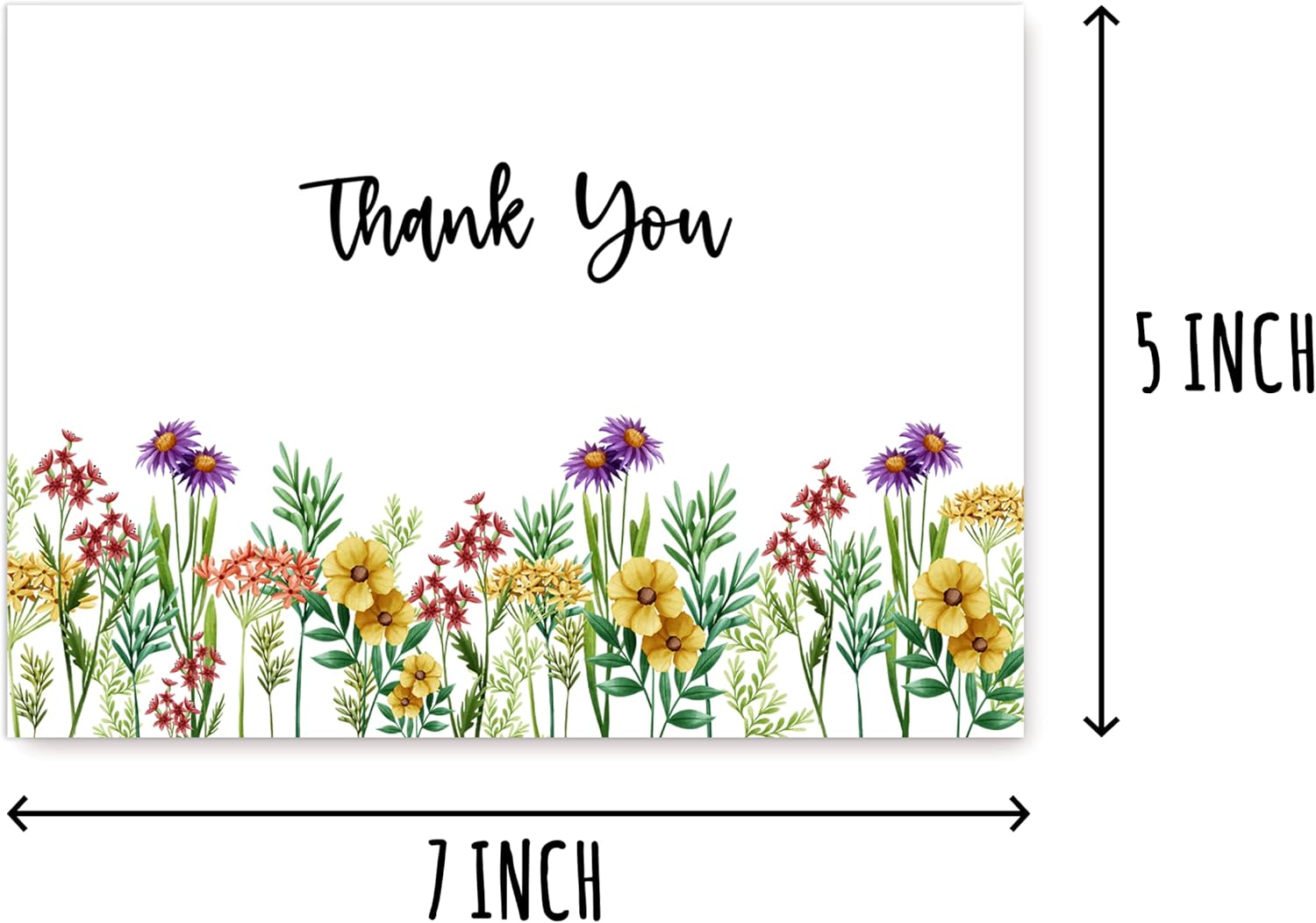 OystersPearl Wildflower Thank You - Bridal Shower Thank You Cards - Floral Wedding Shower - Floral Thank You - Modern Floral Thank You Cards - Image 2