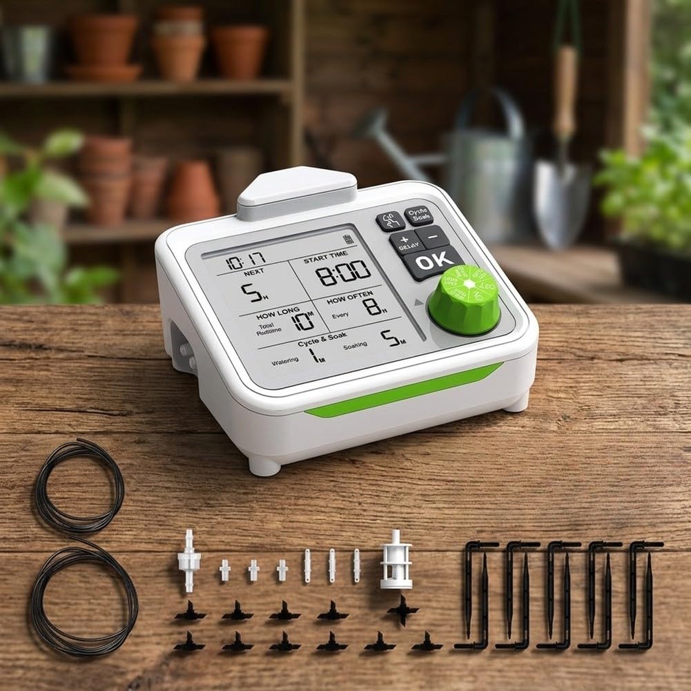 Système d'irrigation goutte à goutte automatique pour 20 plantes en pot