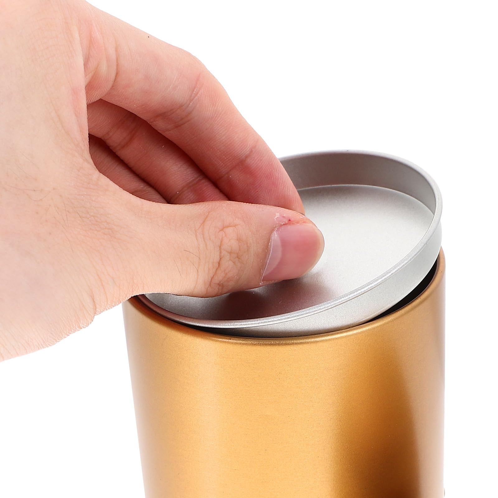 Didiseaon 6 Botes de Té Pequeños de Hojalata Tapa Doble, Almacenamiento Hermético para Cocina, Recipiente Metálico Reutilizable Color Rosa Mate para Guardar Té, Dulces y Especias