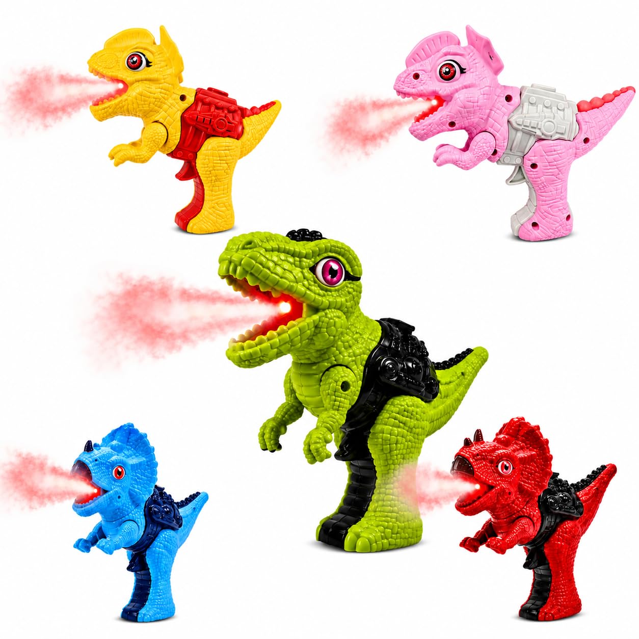 Mini Dinosaur Mist Spray Gun Toy with Smoke Fog Effect, Light & Roar Sound, Battery Operated Water Blaster for Kids 2-6 Years, Indoor Outdoor Birthday Gift for Boys Girls | Random Color Design-image-36