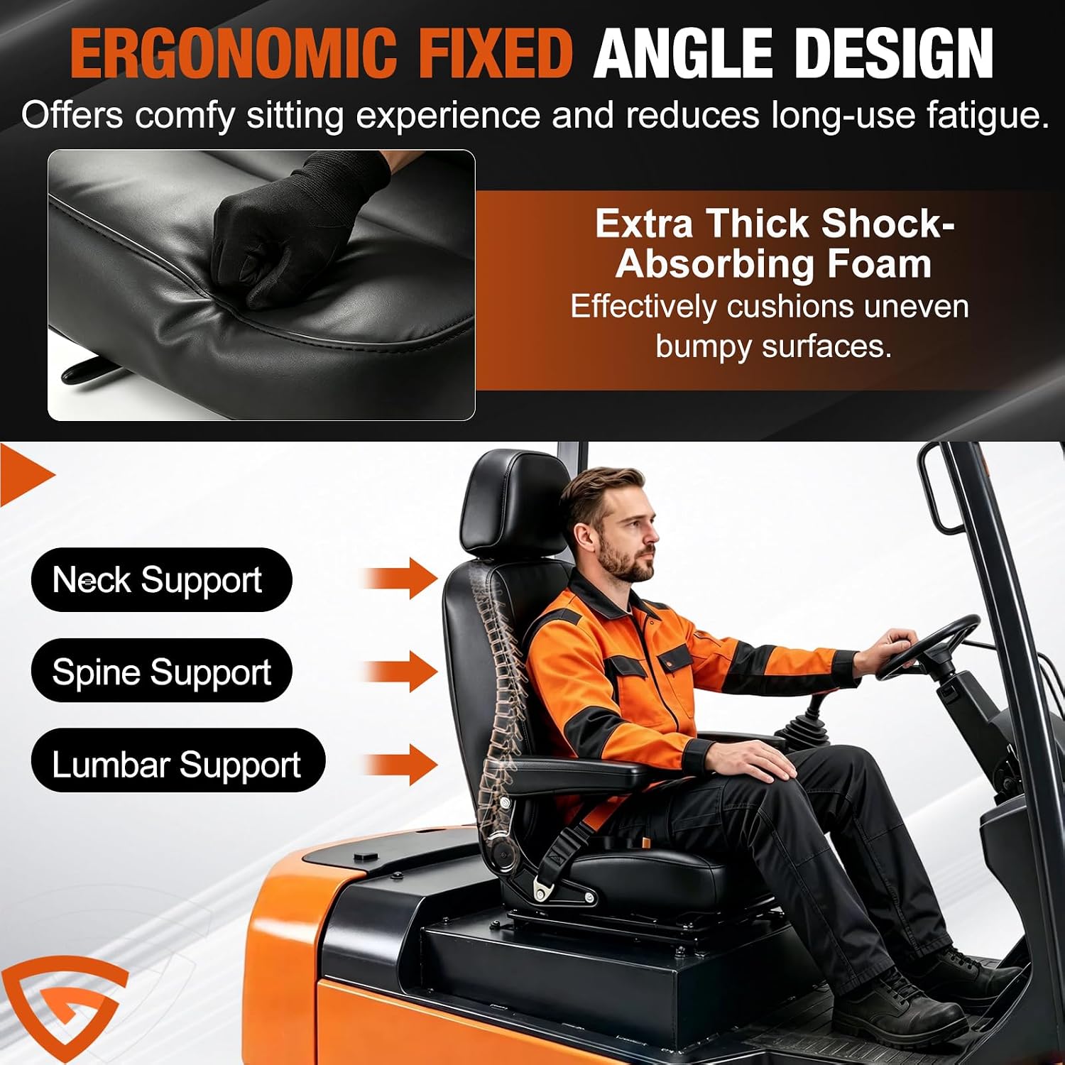Universal Tractor Seat, Forklift Seat with Safety Belt