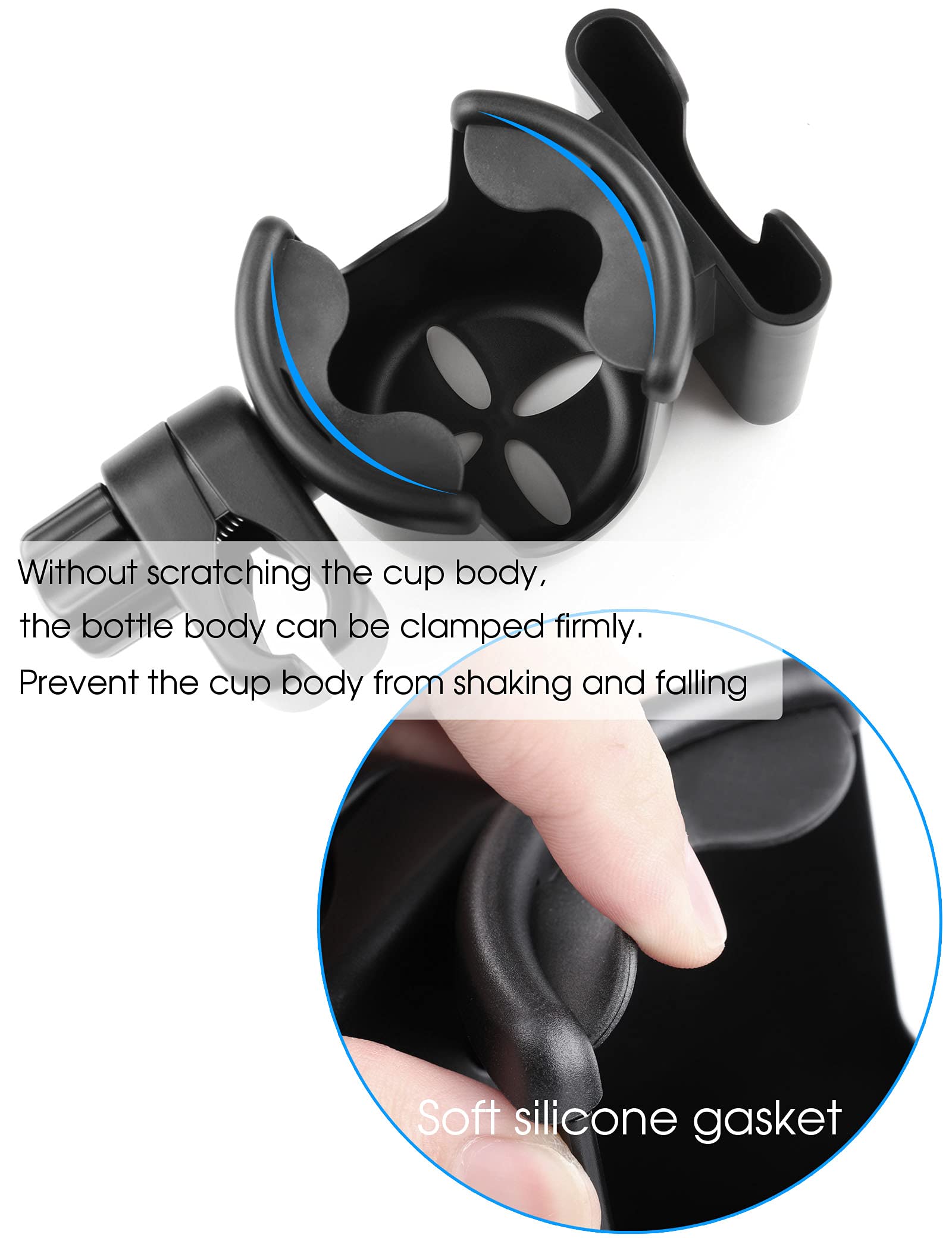 Mr.Power Support de micro avec support de téléphone, porte-bouteille universel 2 en 1 pour pupitre, perche
