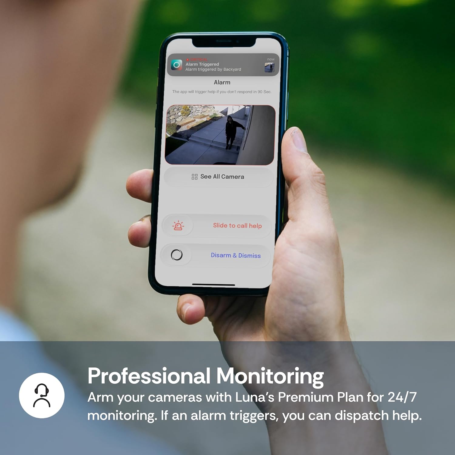 Luna 3MP 2K Window Camera, 2.4GHz & 5GHz WiFi6 Indoor Cameras for Home Security Outdoor, Smart AI Descriptive Motion Alert, Color Night Vision, Stick-On Glass-Angled Mount Wired, Easy & Quick Install