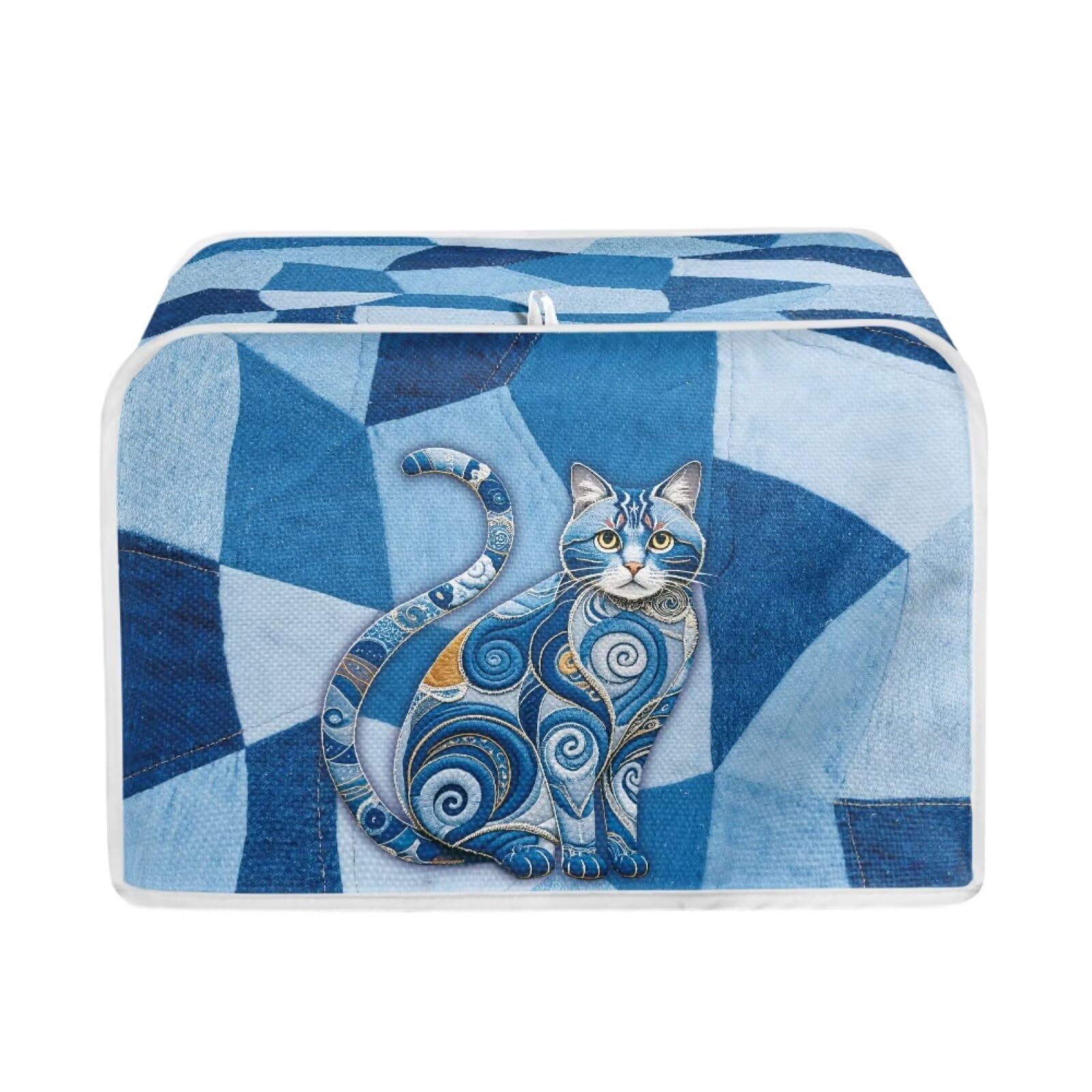 Cute Cat Print Toaster Oven Dust Cover 4 Slice Wide Slot Anti Fingerprint Bread Maker Cover Small Kitchen Appliance Covers for Kitchen Counter