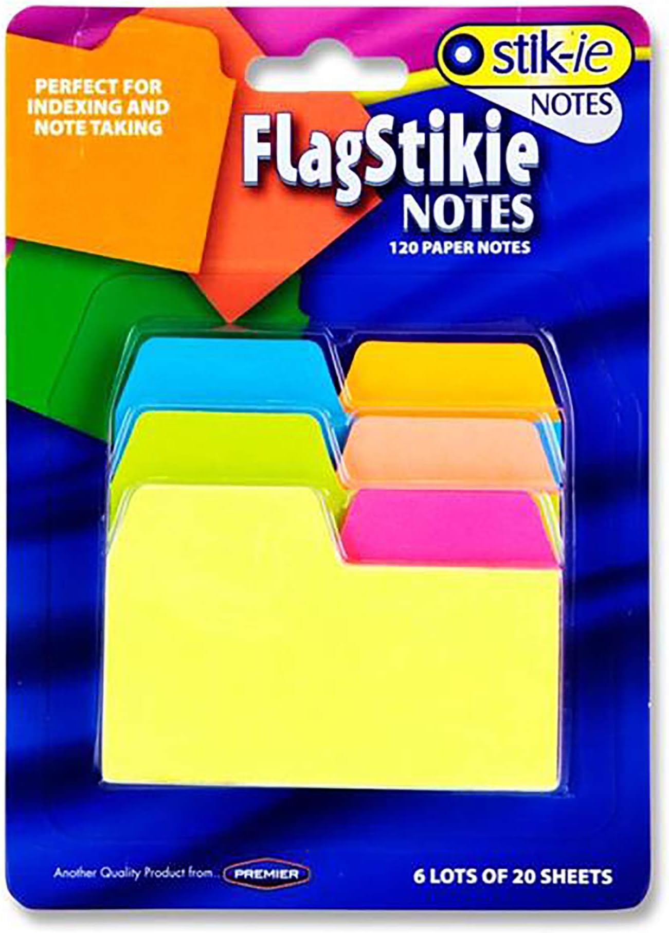 Premier Stationery W2117482 Stik-ie Notes Index and Note Taking Page Marker - Neon