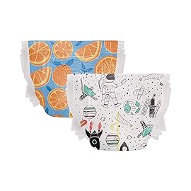 The Honest Company Clean Conscious Diapers Plant-Based Sustainable Space Travel and Orange You Cute Club Box Size 4 22-37 lbs 60 Count