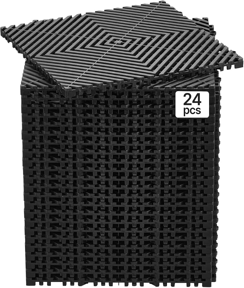 VEVOR Interlocking Drainage Mat, 12” x 12” Modular…
