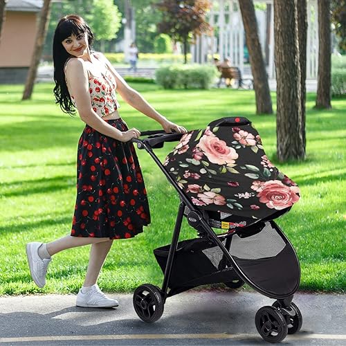 Miniatura 55 de Cubierta de lactancia lindo bosque, animales, árboles, setas, bayas, lactancia materna, toldo suave para asiento de automóvil, cubierta de toldo