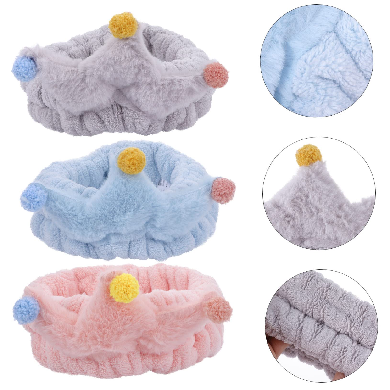 POPETPOP 9piezas De Coral Fleece Para Mujer Bandas De Cabello Elásticas Para Cuidado Facial y Spa Accesorios De Maquillaje Chic y Cómodos