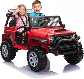 2 Seater Ride on Toy Car for Kids W/Parent Remote Control,12V Ride-on Truck Kids Electric Car w/Remote Control, 550W Motors,Spring Suspension - Red