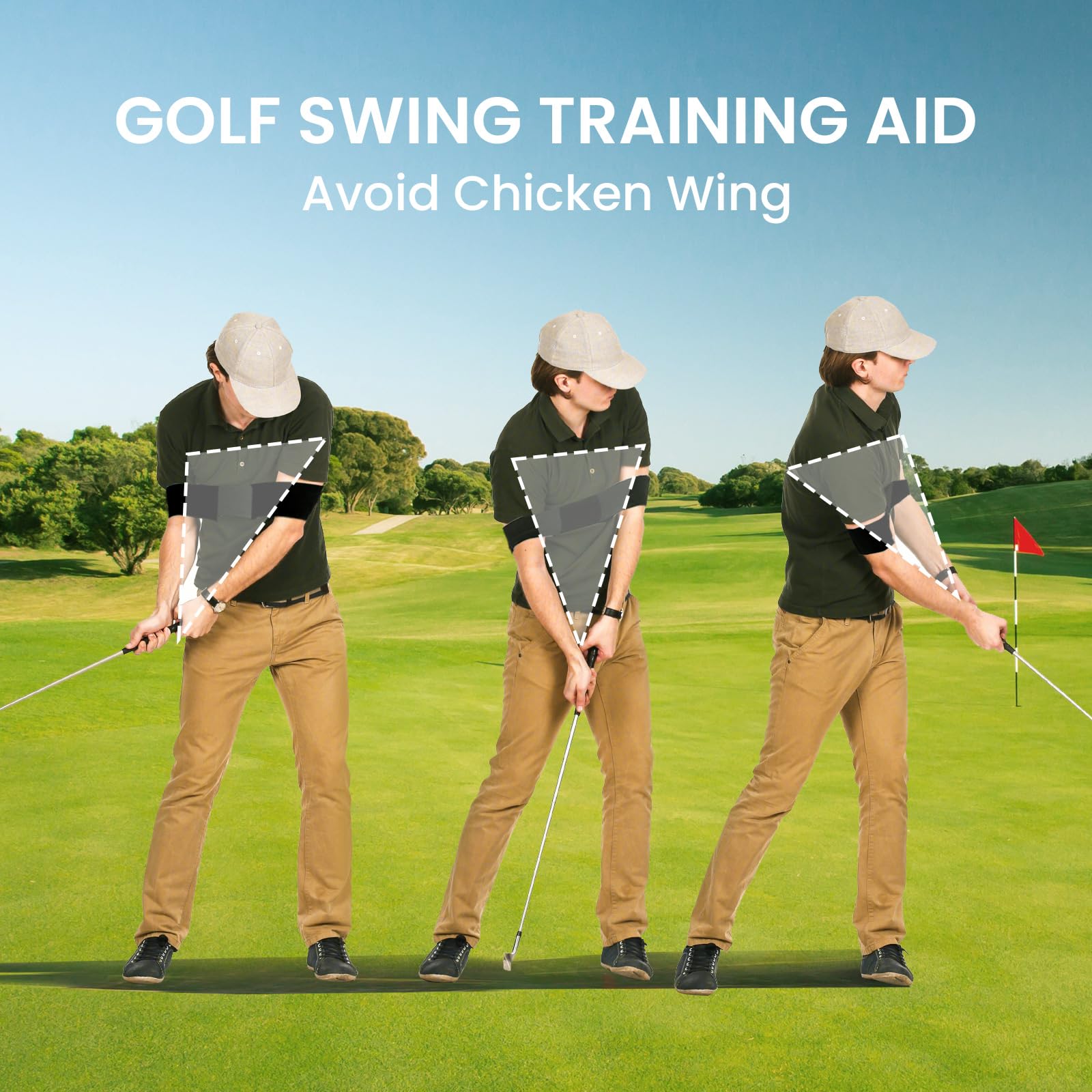 VEASAERS Bolsas de impacto de golf, bolsa de golpe con banda para el brazo, ayuda a entrenar, impermeable, duradera, regalos para hombres y mujeres, bolsas de impacto de golf