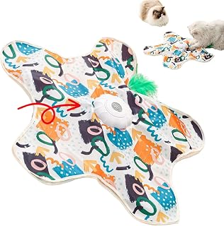 Automatic Cat Spinning Pads - 3 Modes Interactive Touch Activated Rug,Star Shape Interactive Cat Toy,For Pets And Playing At Home Indoors As Well As To Relieve Boredom And