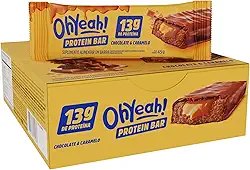 3VS Nutrition Barra de Proteína 45g Oh Yeah - Snack Proteíco - Pré e Pós-Treino - Display com 12 Unidades (Chocolate & Caramelo)