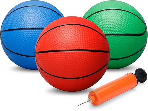 Baloncesto pequeño de PVC de 5 pulgadas para baloncesto en interiores, mini aros de baloncesto de goma suave para juegos de aros de baloncesto sobre