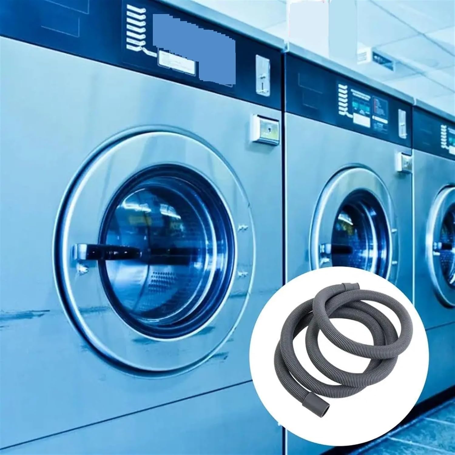 Washing Machine Drain, Washing Machine Hose 2M Drain Hose Extension PP Pipe Kit Replacement Drain Hose For Washing Machine Washer Dryer Dishwasher
