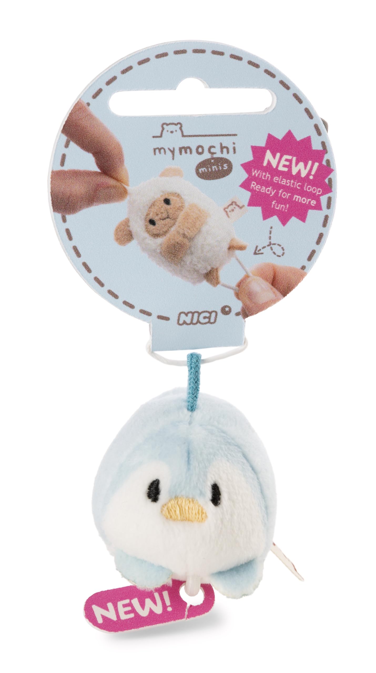 NICI 62379 Cuddly Toy, Penguin Waddle, 5 cm, Blue, Soft Plush, Cute Stuffed Animal for Cuddling and Playing, Great Gift Idea for Children and Adults