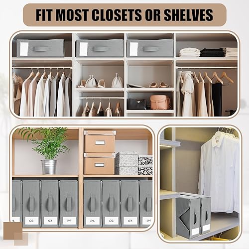 Miniatura 6 de Hushee Paquete de 12 organizadores de sábanas plegables, juego de sábanas XL (tamaño Queen o King) organizador de ropa de cama, contenedor de ropa