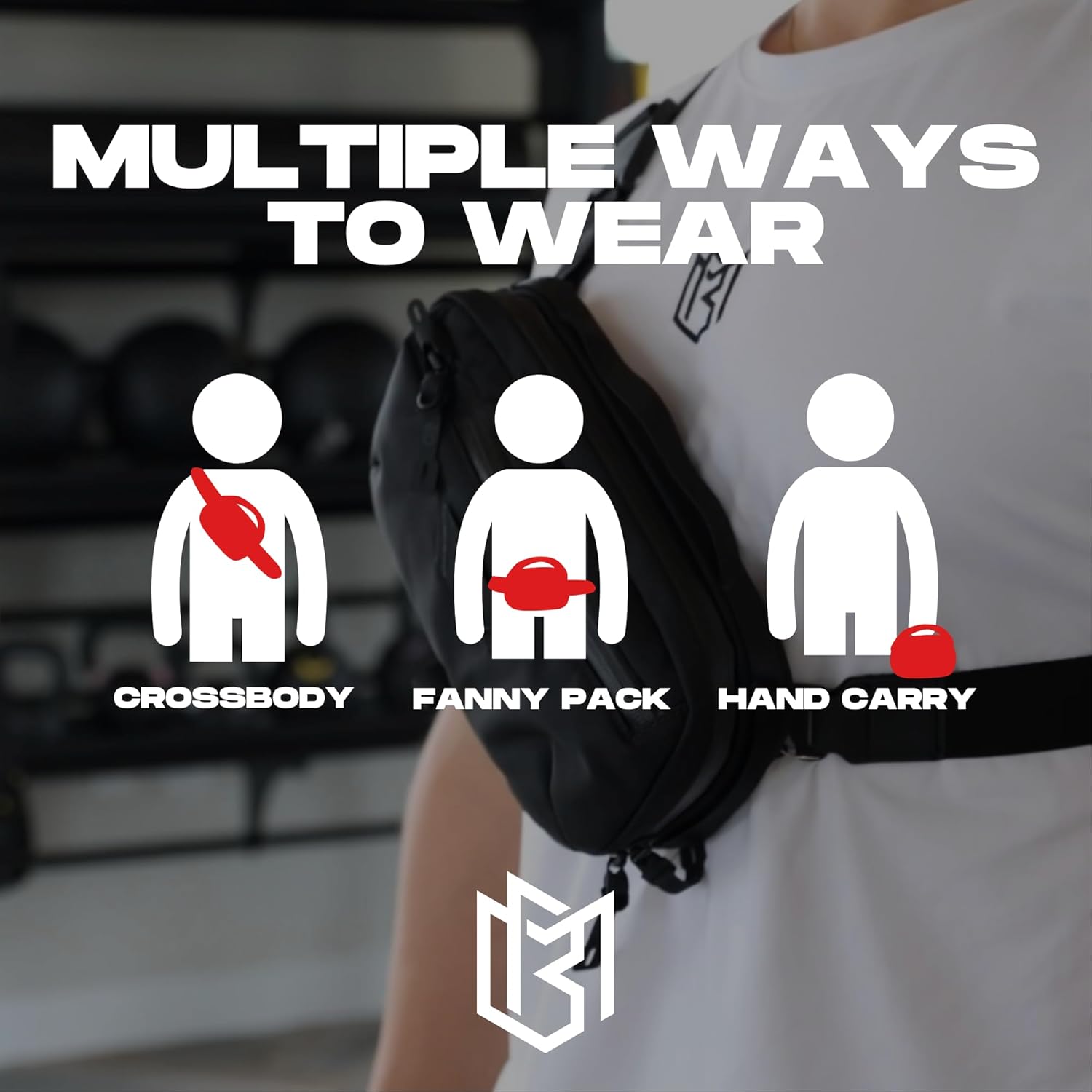 Magnetic Bag Company - Black Fanny Bag Sling Chest Bag for Men and Women | Magnetic Gym Bag for Gym, Travel, Work, and Sports | Keep Your Items Off the Dirty Gym Floor with Magnetic Attachment - Image 5