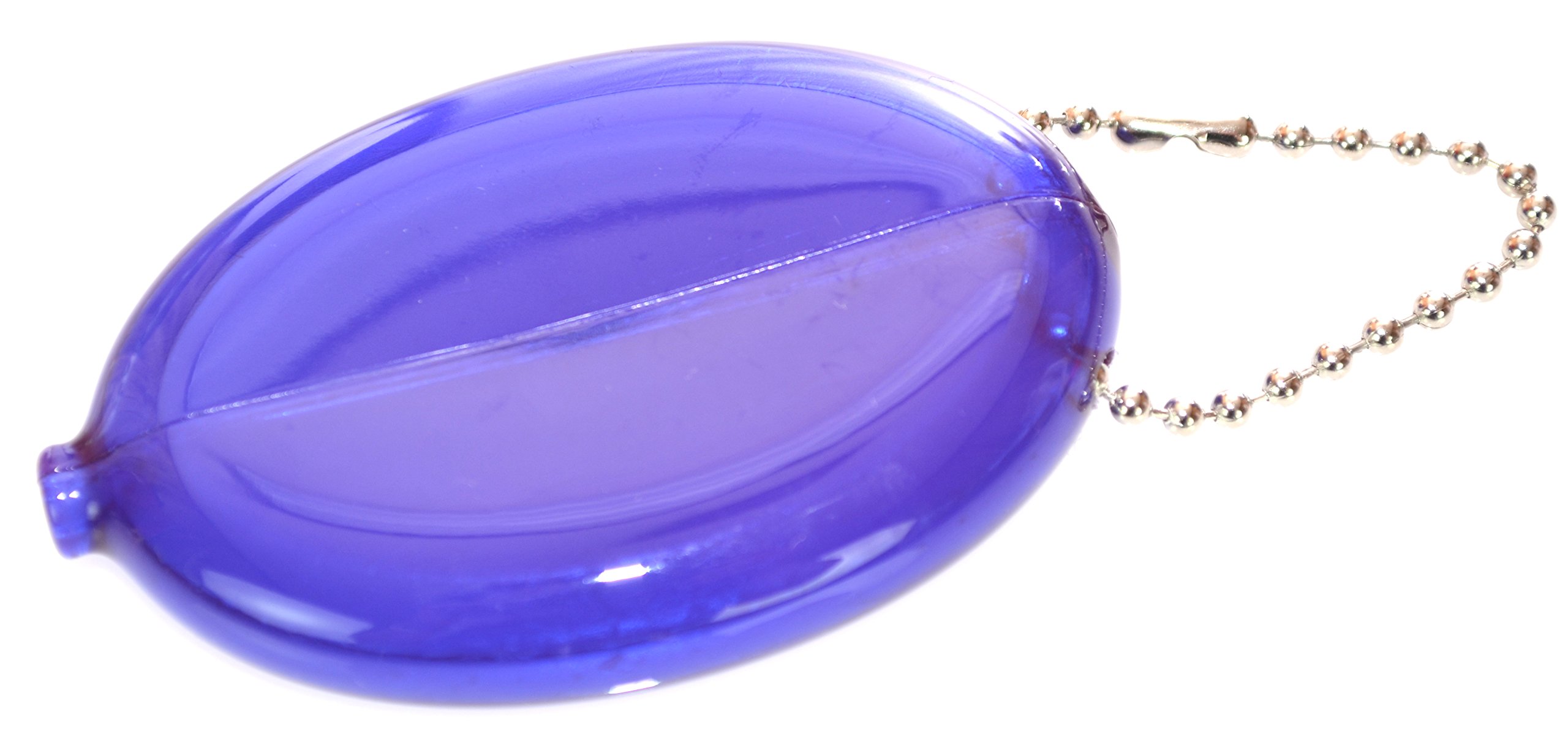 QuikeyQuikoin Original Oval Sof-Touch Squeeze Coin Purse Made in USA (Purple (Translucent))