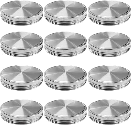 Tapas para tarros de acero inoxidable, tapas de almacenamiento con sellos de silicona para tarros de conserva de boca ancha, superficie pulida, disponible en Yaxa Peru