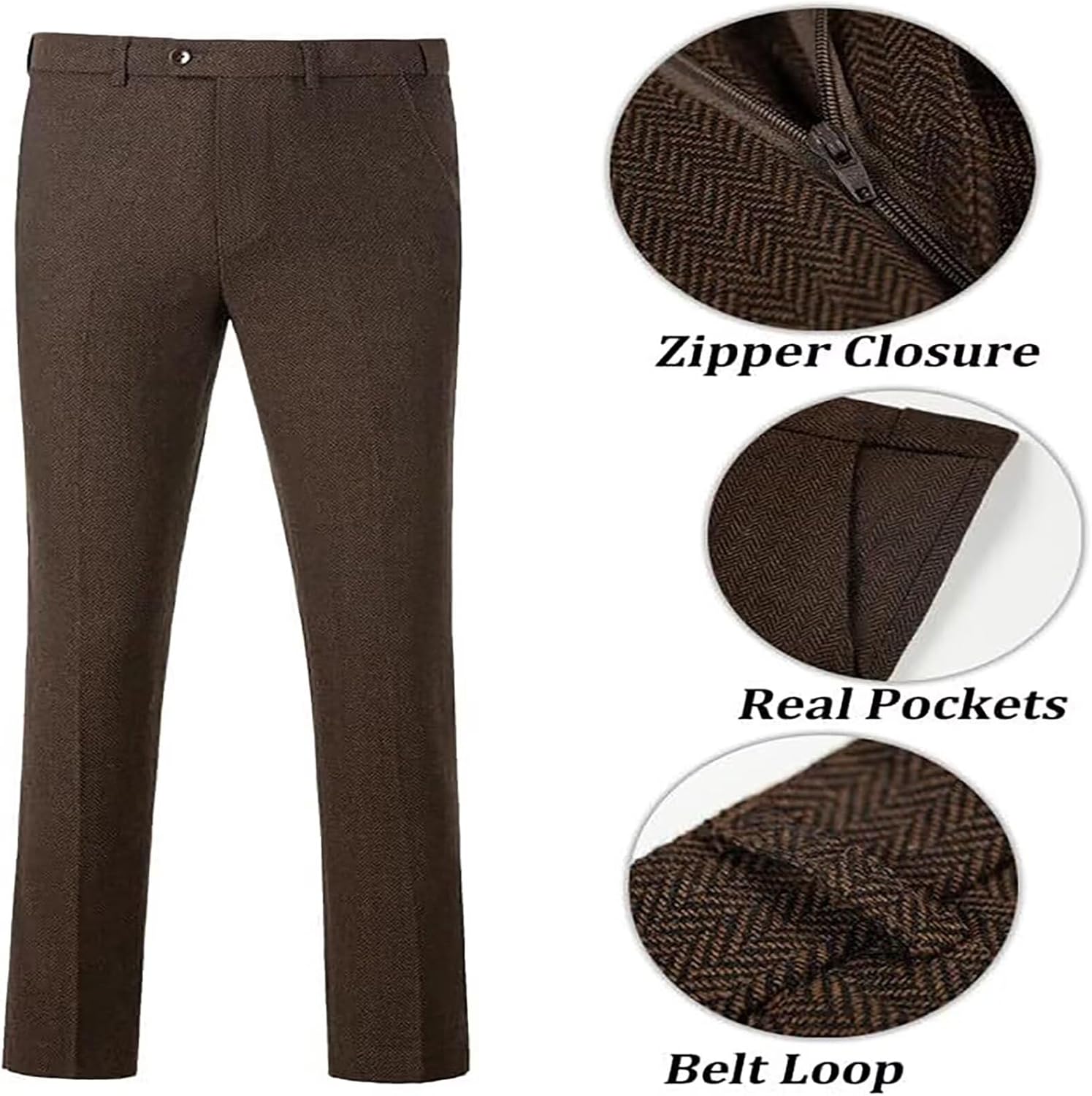 Boys Herringbone Tweed Suit Kids Suits for Boys Slim Fit Formal Tuxedo 2 Piece Vest Pants for Weddings