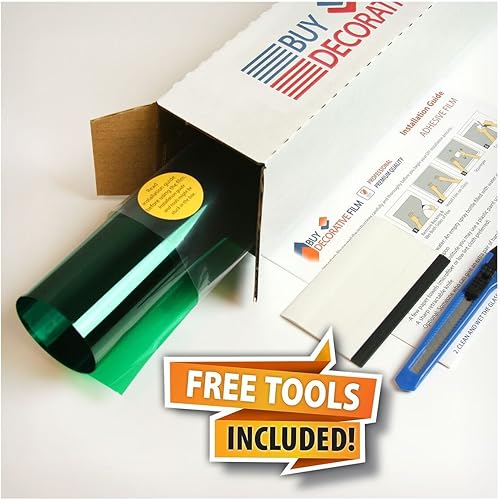 Miniatura 2 de BDF CAGN - Película transparente para ventana, color verde, 12 pulgadas x 25 pies