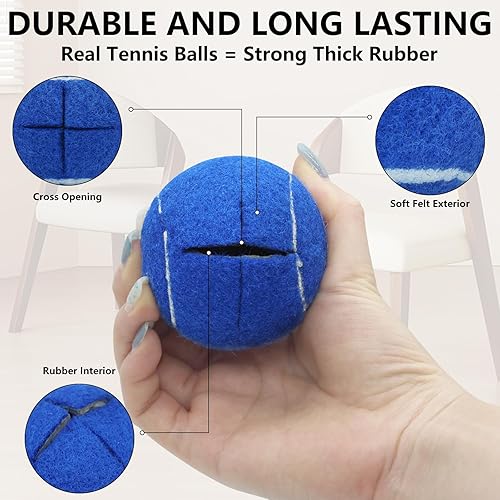 Miniatura 3 de Paquete de 90 pelotas de tenis precortadas a granel para patas de muebles, pelotas de tenis, sillas de pelotas de tenis para pelota de protección de