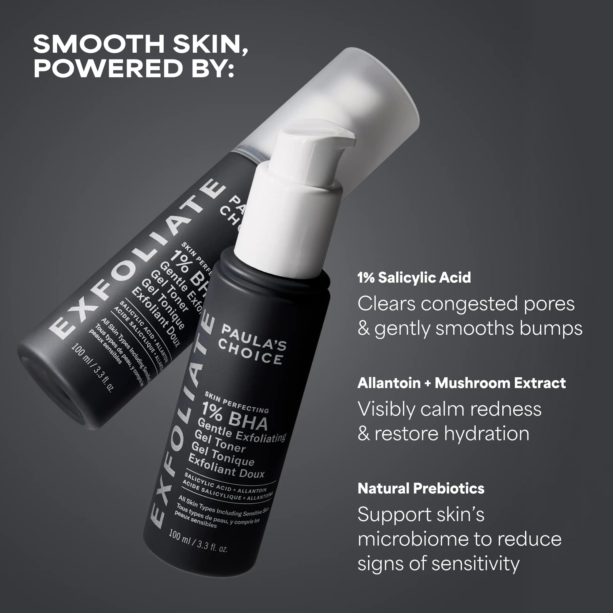 Paula's Choice 1% BHA Gentle Exfoliating Gel Toner, 100 ml | Esfoliante per il Viso - Libera i Pori e Uniforma la Grana della Pelle - Riduce Visibilmente i Rossori - con Salicylic Acid