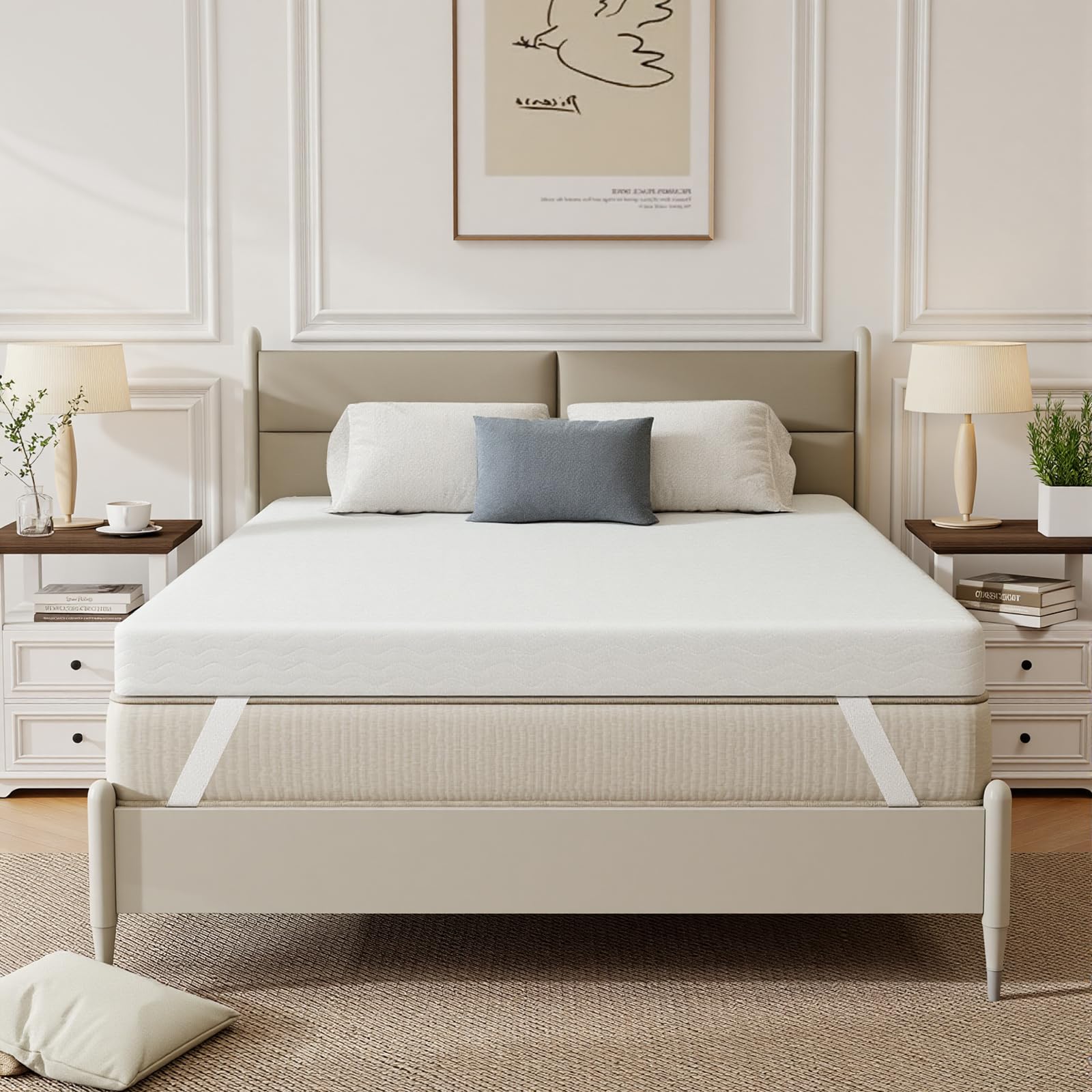 Panana Memory Foam Mattress Topper Double Bed,11cm Thick Orthopedic 4FT6 Mattress Topper f...