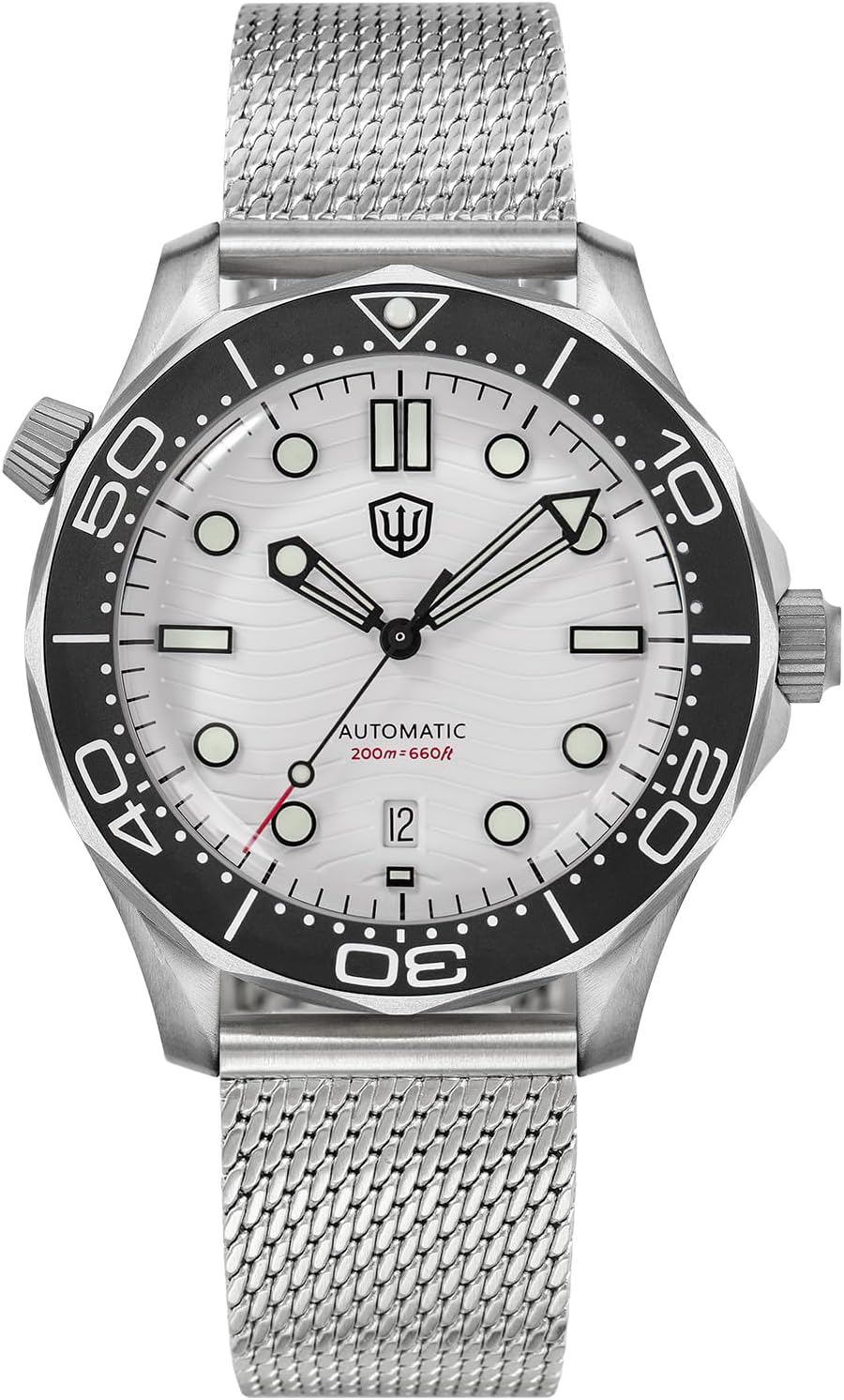 WD007 42 mm Top Hat Sapphire Class 2 Titanium Diving Watch, PT5000 Automatic Watches, C3 Green / BGW9 Blue Luminous Watch 200 m Waterproof Watch