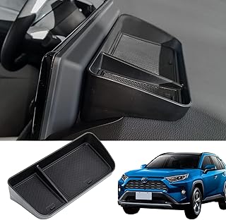 Neepiar Center Console Dash Storage Tray Compatible with 2019 2020 2021 2022 2023 TOYOTA RAV4 ABS Material Center Console Organizer Secondary Storage Box Interior Accessories, Black (NP-RAV4-YBTCWH)