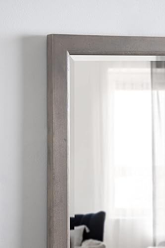 Miniatura 3 de Kate and Laurel Hogan Farmhouse - Espejo de pared de 20 x 30 pulgadas, color blanco, moderno espejo rectangular de madera para pared