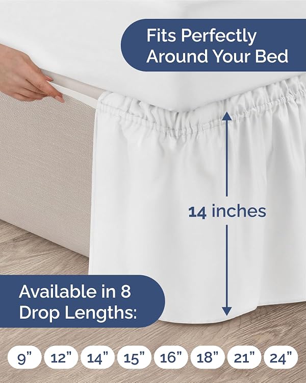 CGK Wrap Around Bed Skirt - College Dorm Room - 14" Inch, Twin/Twin XL by CGK Unlimited - Used condition - Image 4
