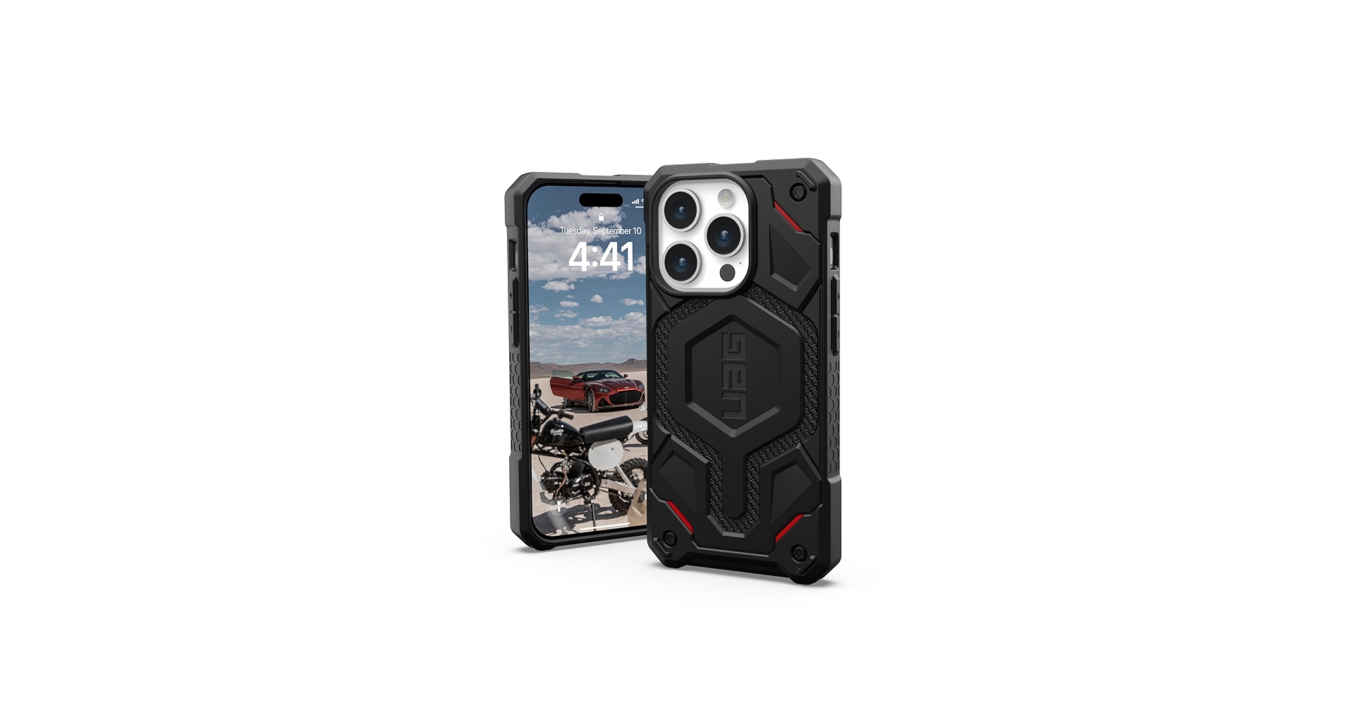UAG iPhone15 Pro MONARCH PROケース ケブラーシルバー UAG iPhone 15 Pro用 MagSafe対応ケース MONARCH PRO