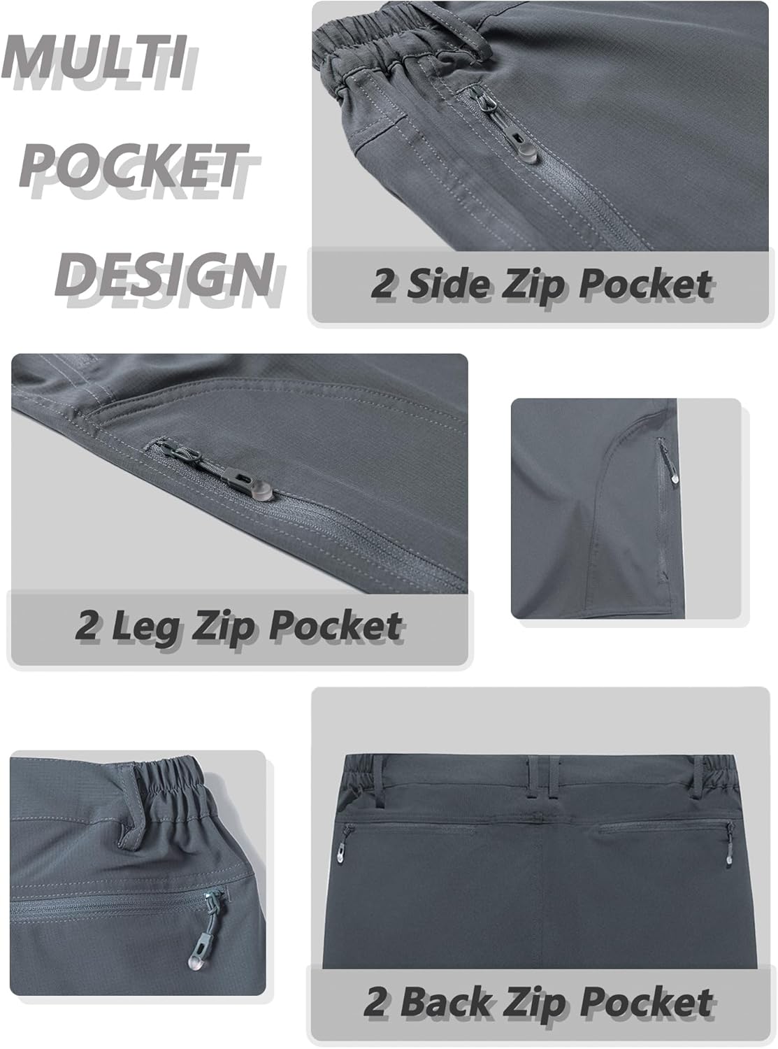 Gash Hao Mens Hiking Pants Quick Dry Lightweight Waterproof Breathable - Image 5