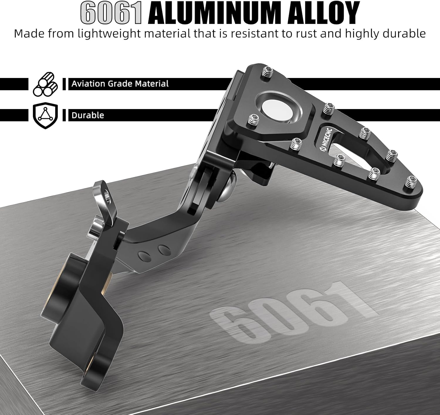 NICECNC Rear Brake Lever Pedal, Foldable Foot Lever Shift Compatible with BMW R1200GS 2013-2018 R1250GS 2019-2023, 6061 Aluminum, Easy Installation, Black