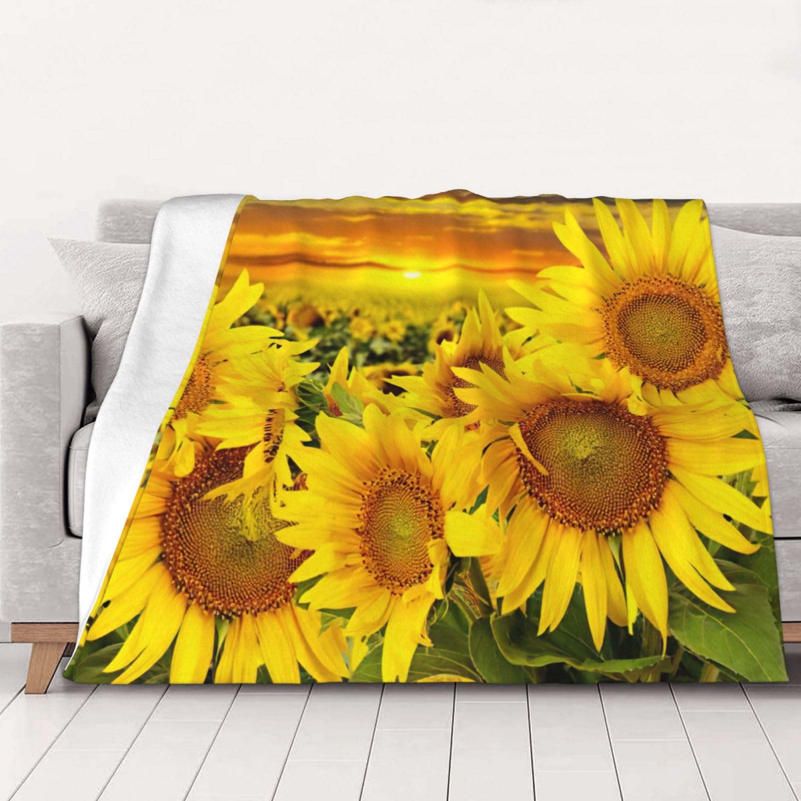 Plaid en flanelle tournesol : la couverture douce pour ne plus avoir froid
