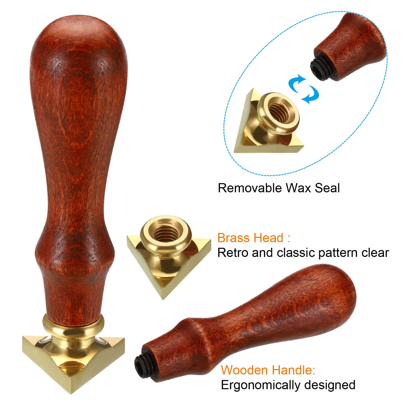 PATIKIL Triangle Blank Wax Seal Stamp - Image 3
