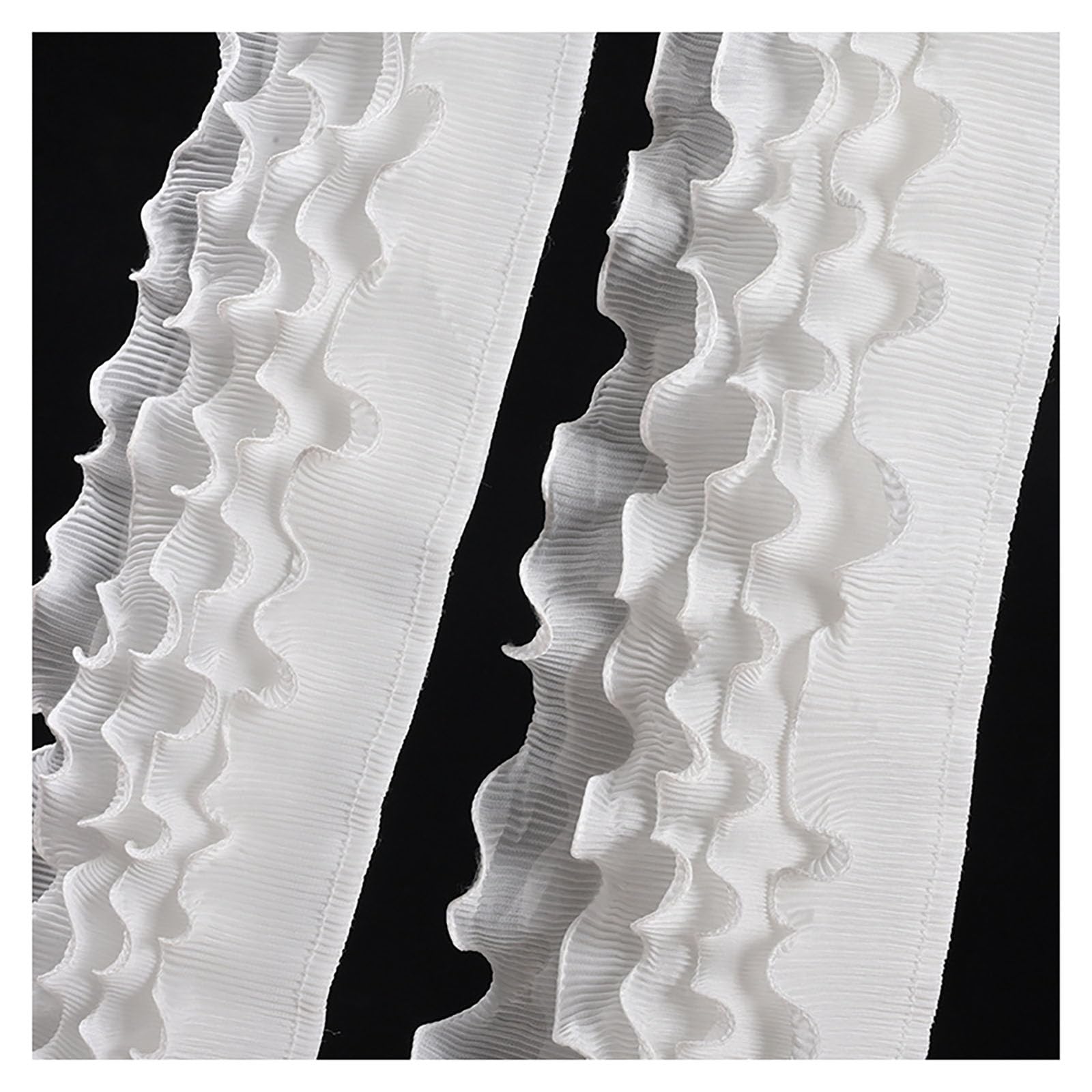 Encaje de gasa plisado de 4 capas y 4 yardas para costura de vestidos