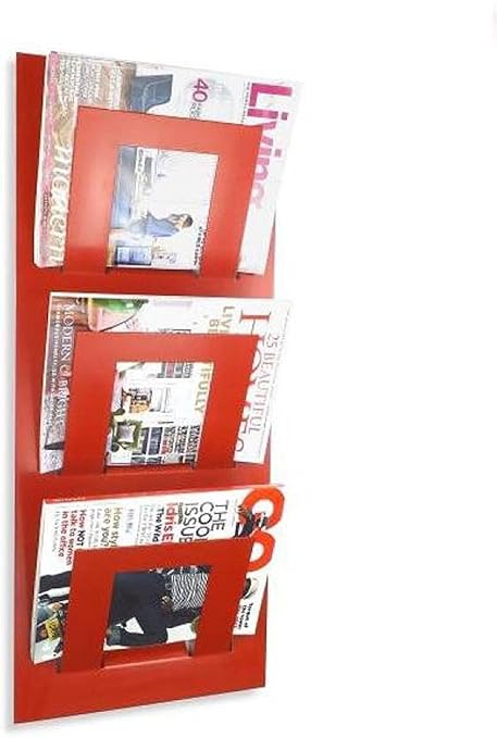 3 Shelf Magazine Holder RED (1)