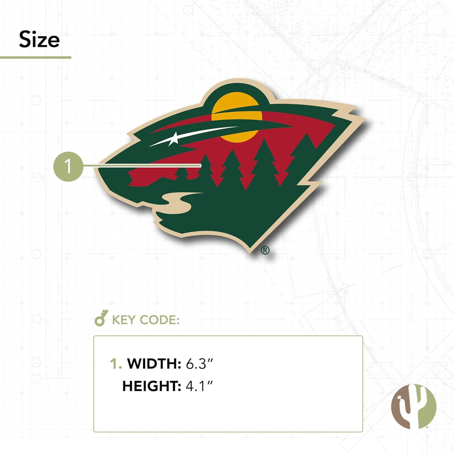 Desert Cactus Minnesota Wild Team NHL National Hockey League Sticker Vinyl Decal Laptop Water Bottle Car Scrapbook (Individual A) - Image 2